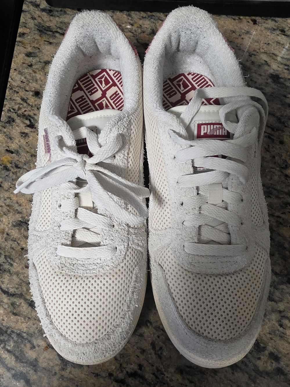 PUMA Women’s White Mesh & Suede Sneaker